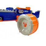 Puška s penovými nábojmi a veľkým zásobníkom - modro-oranžová